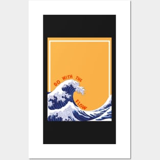 Go With The Flow The Great Wave Kanagawa Illustration Posters and Art